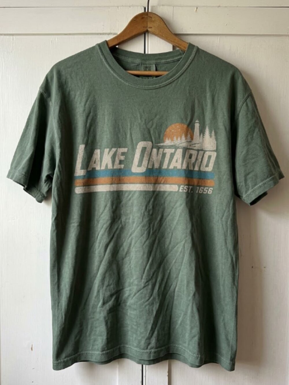Lake Ontario Great Lakes Comfort Color Shirt - Moss Color